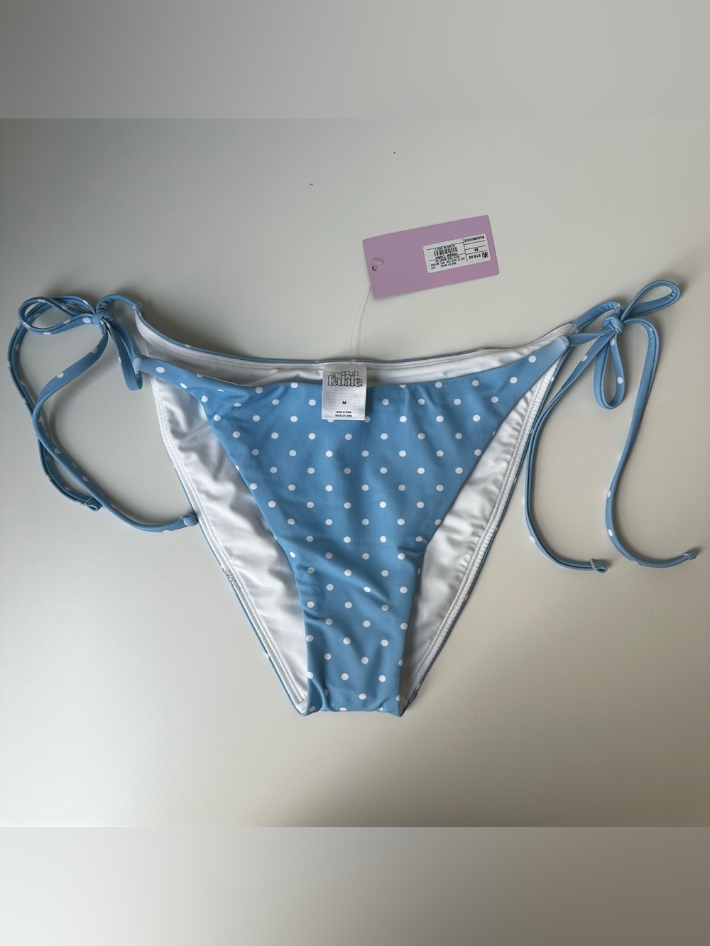 Light Blue Polka Dot Bikini Bottom
